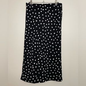 Black and White Polka Dot Midi Skirt | Rachel Zoe | Size 2